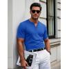 imageMAGCOMSEN Mens Henley Short Sleeve Shirt Cotton Lightweight 3 Button Tops Vintage Casual Summer Shirt Soft FashionBright Bluecotton