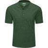 imageMAGCOMSEN Mens Henley Short Sleeve Shirt Cotton Lightweight 3 Button Tops Vintage Casual Summer Shirt Soft FashionDark Greencotton Blend