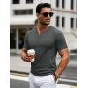 imageMAGCOMSEN Mens Henley Short Sleeve Shirt Cotton Lightweight 3 Button Tops Vintage Casual Summer Shirt Soft FashionDark Greycotton