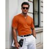 imageMAGCOMSEN Mens Henley Short Sleeve Shirt Cotton Lightweight 3 Button Tops Vintage Casual Summer Shirt Soft FashionDark Orangecotton
