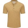 imageMAGCOMSEN Mens Henley Short Sleeve Shirt Cotton Lightweight 3 Button Tops Vintage Casual Summer Shirt Soft FashionEarthy Yellowcotton Blend