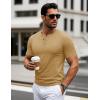 imageMAGCOMSEN Mens Henley Short Sleeve Shirt Cotton Lightweight 3 Button Tops Vintage Casual Summer Shirt Soft FashionEarthy Yellowcotton Blend