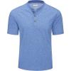 imageMAGCOMSEN Mens Henley Short Sleeve Shirt Cotton Lightweight 3 Button Tops Vintage Casual Summer Shirt Soft FashionLight Bluecotton Blend