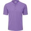 imageMAGCOMSEN Mens Henley Short Sleeve Shirt Cotton Lightweight 3 Button Tops Vintage Casual Summer Shirt Soft FashionLight Purplecotton