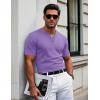 imageMAGCOMSEN Mens Henley Short Sleeve Shirt Cotton Lightweight 3 Button Tops Vintage Casual Summer Shirt Soft FashionLight Purplecotton