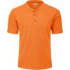 imageMAGCOMSEN Mens Henley Short Sleeve Shirt Cotton Lightweight 3 Button Tops Vintage Casual Summer Shirt Soft FashionOrangecotton