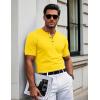 imageMAGCOMSEN Mens Henley Short Sleeve Shirt Cotton Lightweight 3 Button Tops Vintage Casual Summer Shirt Soft FashionYellowcotton
