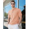 imageMAGCOMSEN Mens Henley Short Sleeve Shirt Cotton Lightweight Tee Shirts Casual Summer Basic Tees with PocketApricot