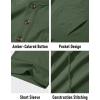 imageMAGCOMSEN Mens Henley Short Sleeve Shirt Cotton Lightweight Tee Shirts Casual Summer Basic Tees with PocketArmy Green