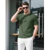 imageMAGCOMSEN Mens Henley Short Sleeve Shirt Cotton Lightweight Tee Shirts Casual Summer Basic Tees with PocketArmy Green