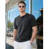 imageMAGCOMSEN Mens Henley Short Sleeve Shirt Cotton Lightweight Tee Shirts Casual Summer Basic Tees with PocketBlack