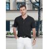 imageMAGCOMSEN Mens Henley Short Sleeve Shirt Cotton Lightweight Tee Shirts Casual Summer Basic Tees with PocketBlack