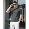 imageMAGCOMSEN Mens Henley Short Sleeve Shirt Cotton Lightweight Tee Shirts Casual Summer Basic Tees with PocketDark Grey