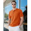 imageMAGCOMSEN Mens Henley Short Sleeve Shirt Cotton Lightweight Tee Shirts Casual Summer Basic Tees with PocketDark Orange