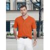 imageMAGCOMSEN Mens Henley Short Sleeve Shirt Cotton Lightweight Tee Shirts Casual Summer Basic Tees with PocketDark Orange