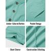 imageMAGCOMSEN Mens Henley Short Sleeve Shirt Cotton Lightweight Tee Shirts Casual Summer Basic Tees with PocketGrey Green