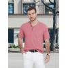 imageMAGCOMSEN Mens Henley Short Sleeve Shirt Cotton Lightweight Tee Shirts Casual Summer Basic Tees with PocketGrey Pink