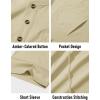 imageMAGCOMSEN Mens Henley Short Sleeve Shirt Cotton Lightweight Tee Shirts Casual Summer Basic Tees with PocketKhaki