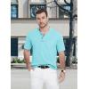 imageMAGCOMSEN Mens Henley Short Sleeve Shirt Cotton Lightweight Tee Shirts Casual Summer Basic Tees with PocketLakeblue