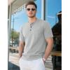 imageMAGCOMSEN Mens Henley Short Sleeve Shirt Cotton Lightweight Tee Shirts Casual Summer Basic Tees with PocketLight Grey