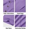 imageMAGCOMSEN Mens Henley Short Sleeve Shirt Cotton Lightweight Tee Shirts Casual Summer Basic Tees with PocketLight Purple
