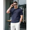 imageMAGCOMSEN Mens Henley Short Sleeve Shirt Cotton Lightweight Tee Shirts Casual Summer Basic Tees with PocketNevy Blue