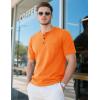 imageMAGCOMSEN Mens Henley Short Sleeve Shirt Cotton Lightweight Tee Shirts Casual Summer Basic Tees with PocketOrange