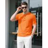 imageMAGCOMSEN Mens Henley Short Sleeve Shirt Cotton Lightweight Tee Shirts Casual Summer Basic Tees with PocketOrange