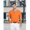 imageMAGCOMSEN Mens Henley Short Sleeve Shirt Cotton Lightweight Tee Shirts Casual Summer Basic Tees with PocketOrange