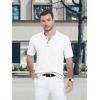 imageMAGCOMSEN Mens Henley Short Sleeve Shirt Cotton Lightweight Tee Shirts Casual Summer Basic Tees with PocketWhite
