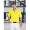 imageMAGCOMSEN Mens Henley Short Sleeve Shirt Cotton Lightweight Tee Shirts Casual Summer Basic Tees with PocketYellow