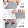 imageMAGCOMSEN Mens Hiking Shorts 9quot Quick Dry Lightweight Running Shorts with Zipper Pockets for Workout Athletic Sport3light Grey