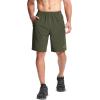 imageMAGCOMSEN Mens Hiking Shorts 9quot Quick Dry Lightweight Running Shorts with Zipper Pockets for Workout Athletic SportArmy Green