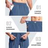 imageMAGCOMSEN Mens Hiking Shorts 9quot Quick Dry Lightweight Running Shorts with Zipper Pockets for Workout Athletic SportBlue Grey