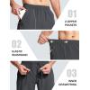imageMAGCOMSEN Mens Hiking Shorts 9quot Quick Dry Lightweight Running Shorts with Zipper Pockets for Workout Athletic SportDark Grey