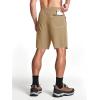 imageMAGCOMSEN Mens Hiking Shorts 9quot Quick Dry Lightweight Running Shorts with Zipper Pockets for Workout Athletic SportKhaki