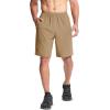 imageMAGCOMSEN Mens Hiking Shorts 9quot Quick Dry Lightweight Running Shorts with Zipper Pockets for Workout Athletic SportKhaki