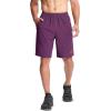 imageMAGCOMSEN Mens Hiking Shorts 9quot Quick Dry Lightweight Running Shorts with Zipper Pockets for Workout Athletic SportPurple Red