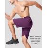imageMAGCOMSEN Mens Hiking Shorts 9quot Quick Dry Lightweight Running Shorts with Zipper Pockets for Workout Athletic SportPurple Red