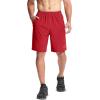 imageMAGCOMSEN Mens Hiking Shorts 9quot Quick Dry Lightweight Running Shorts with Zipper Pockets for Workout Athletic SportTomato Red