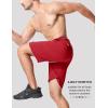 imageMAGCOMSEN Mens Hiking Shorts 9quot Quick Dry Lightweight Running Shorts with Zipper Pockets for Workout Athletic SportTomato Red
