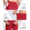 imageMAGCOMSEN Mens Hiking Shorts 9quot Quick Dry Lightweight Running Shorts with Zipper Pockets for Workout Athletic SportTomato Red