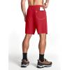 imageMAGCOMSEN Mens Hiking Shorts 9quot Quick Dry Lightweight Running Shorts with Zipper Pockets for Workout Athletic SportTomato Red