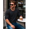 imageMAGCOMSEN Mens Long Sleeve Shirt with Pocket Cotton Crew Neck Shirts Casual Lightweight TShirt01black