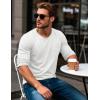 imageMAGCOMSEN Mens Long Sleeve Shirt with Pocket Cotton Crew Neck Shirts Casual Lightweight TShirt02white
