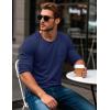 imageMAGCOMSEN Mens Long Sleeve Shirt with Pocket Cotton Crew Neck Shirts Casual Lightweight TShirt03navy
