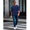 imageMAGCOMSEN Mens Long Sleeve Shirt with Pocket Cotton Crew Neck Shirts Casual Lightweight TShirt03navy