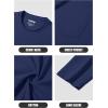 imageMAGCOMSEN Mens Long Sleeve Shirt with Pocket Cotton Crew Neck Shirts Casual Lightweight TShirt03navy