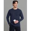 imageMAGCOMSEN Mens Long Sleeve Shirt with Pocket Cotton Crew Neck Shirts Casual Lightweight TShirt03navy