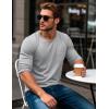 imageMAGCOMSEN Mens Long Sleeve Shirt with Pocket Cotton Crew Neck Shirts Casual Lightweight TShirt04light Grey